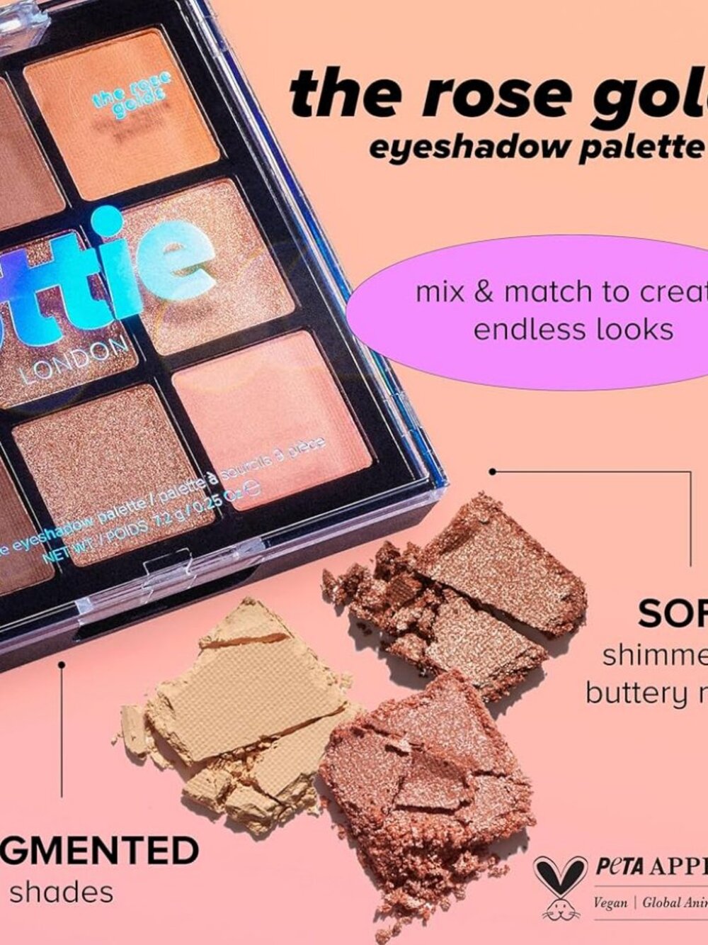 Lottie London Lottie Eyeshadow Palette, the Rose Golds